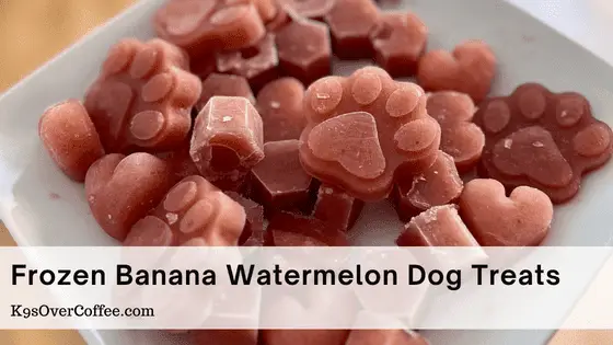 Frozen banana watermelon dog treats