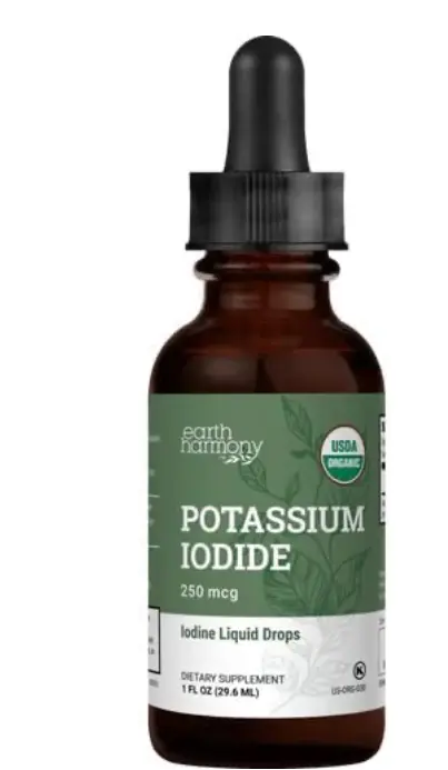 Earth Harmony organic potassium iodide liquid iodine drops bottle